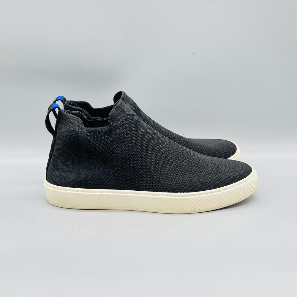 Rothy's Shoes Womens 9.5 Black Knit Mid Top Slip On Sneakers Comfort Casual